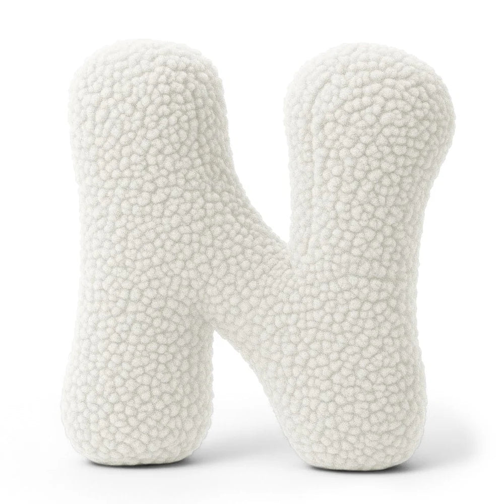 Design4Kids Buchstaben-Kissen Teddy - creme/weiß