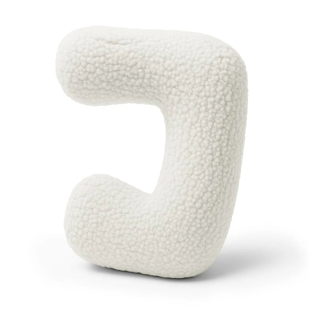 Design4Kids Buchstaben-Kissen Teddy - creme/weiß