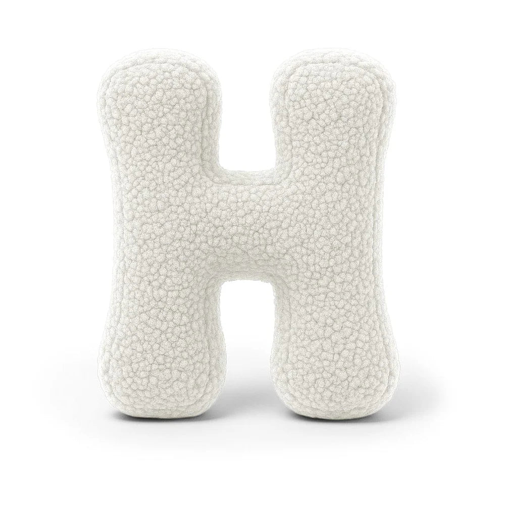 Design4Kids Buchstaben-Kissen Teddy - creme/weiß