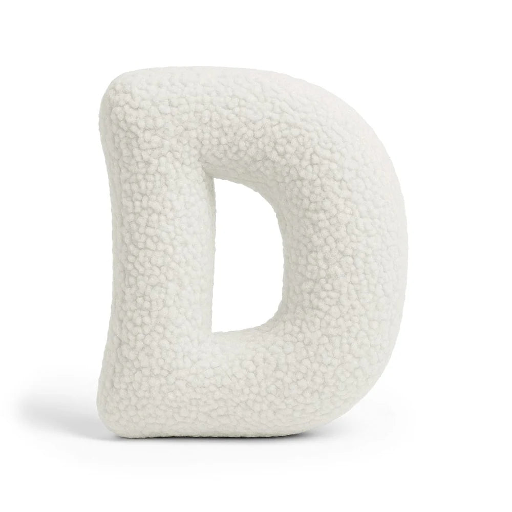 Design4Kids Buchstaben-Kissen Teddy - creme/weiß