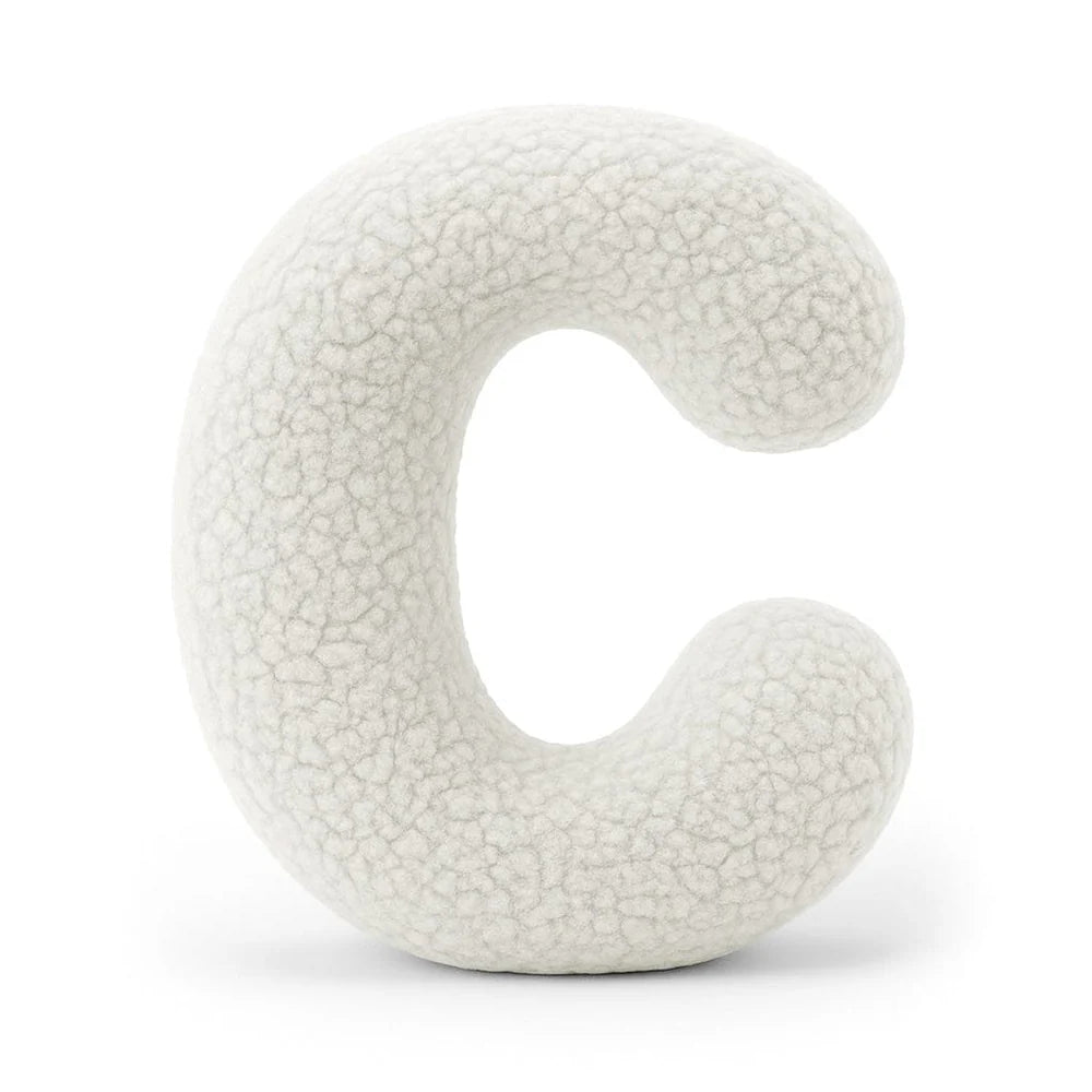 Design4Kids Buchstaben-Kissen Teddy - creme/weiß