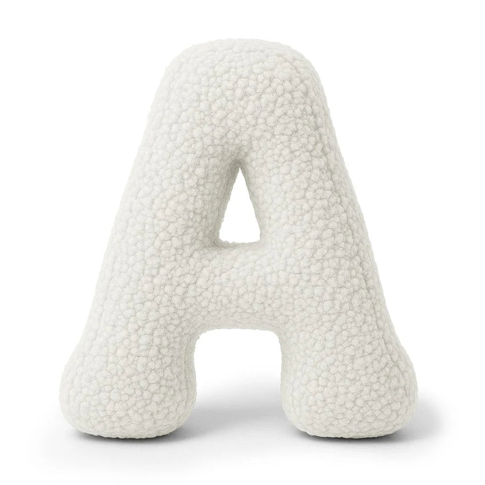 Design4Kids Buchstaben-Kissen Teddy - creme/weiß