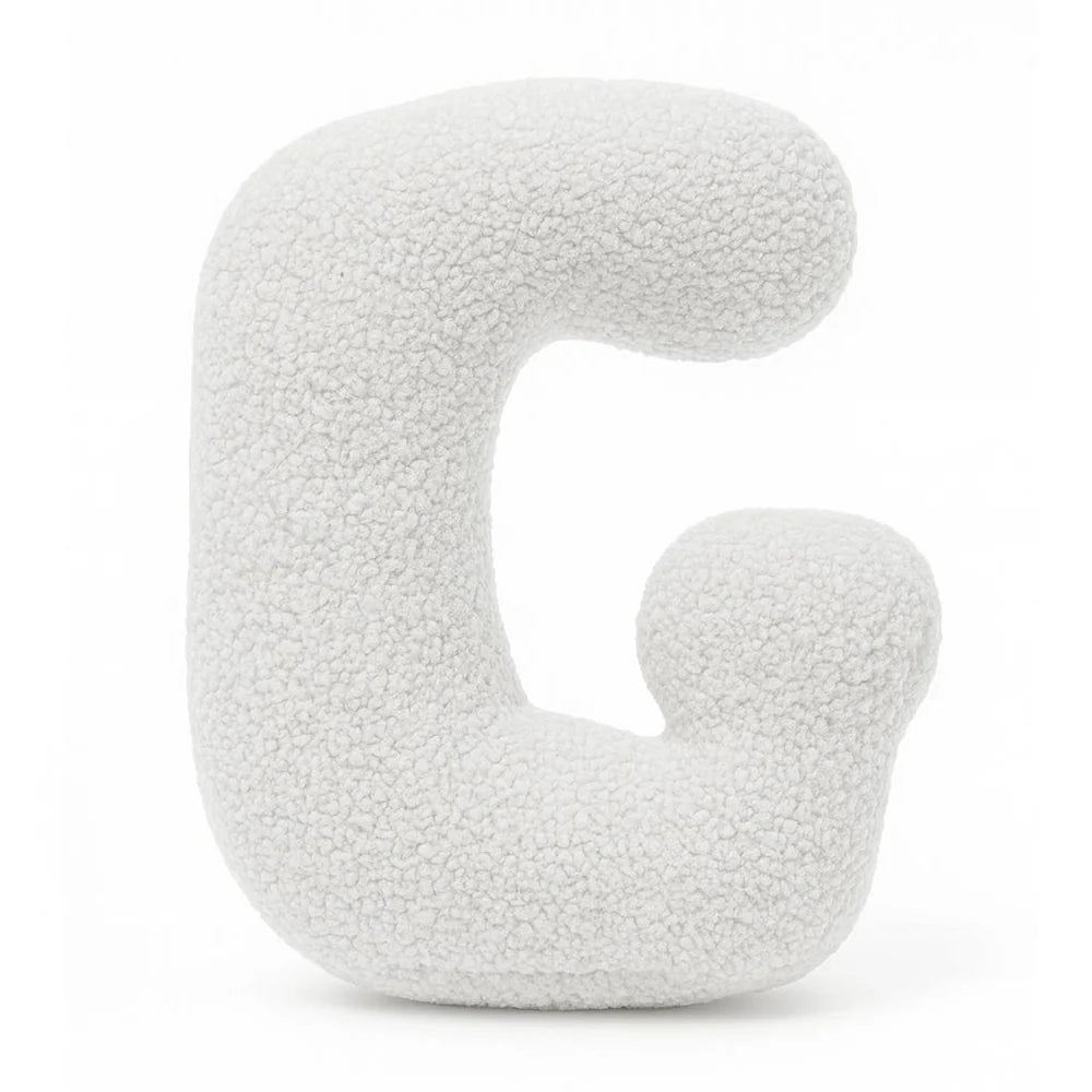 Design4Kids Buchstaben-Kissen Teddy - creme/weiß