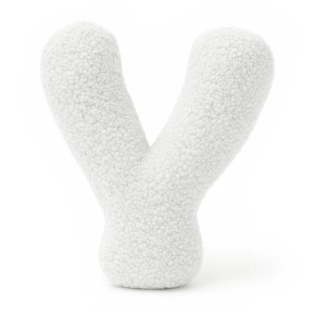 Design4Kids Buchstaben-Kissen Teddy - creme/weiß