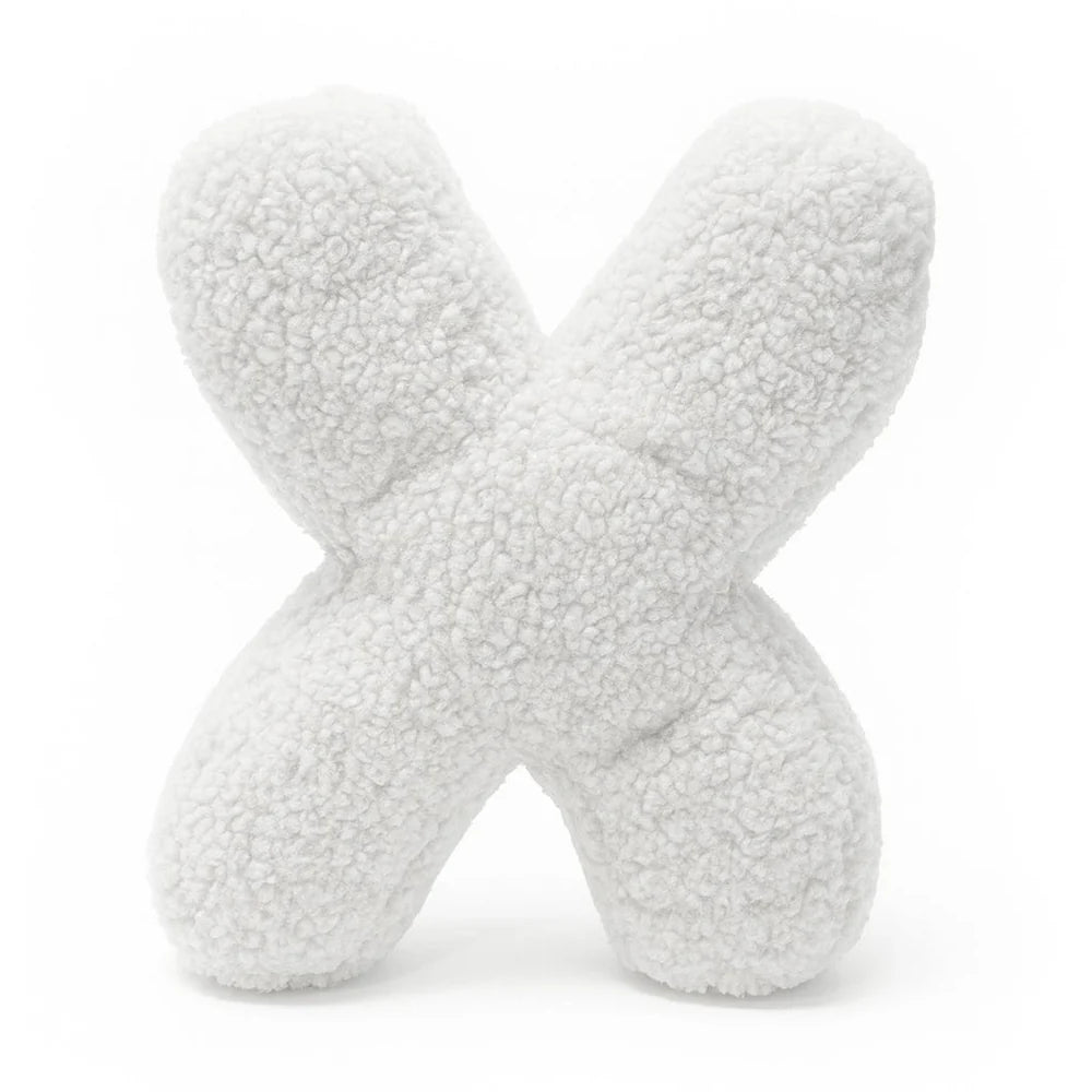 Design4Kids Buchstaben-Kissen Teddy - creme/weiß