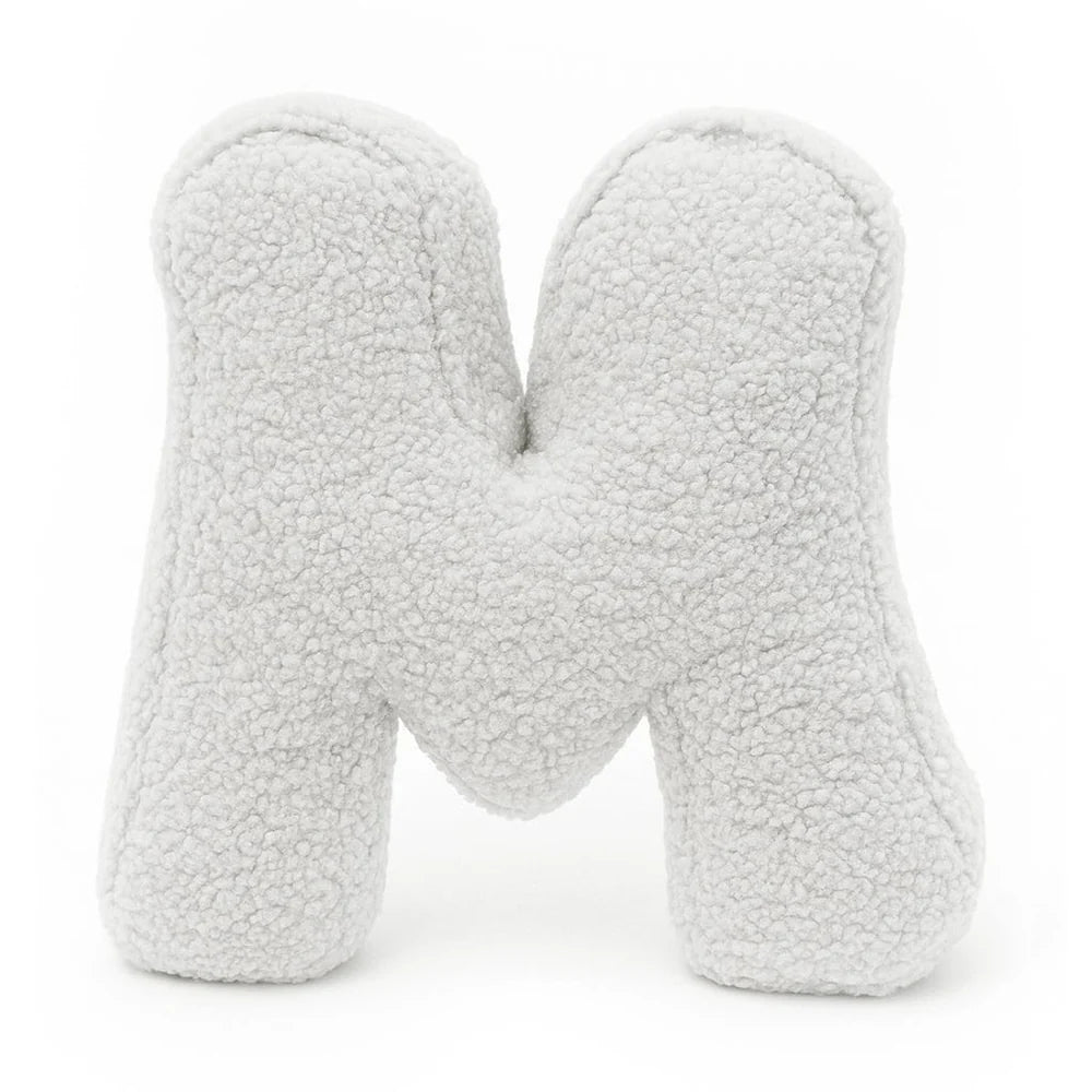 Design4Kids Buchstaben-Kissen Teddy - creme/weiß