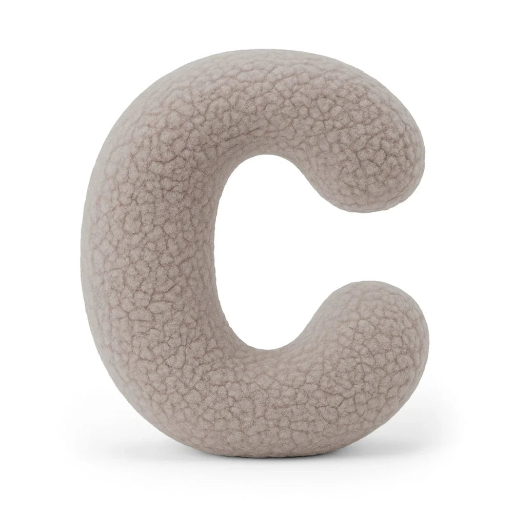 Design4Kids Buchstaben-Kissen Teddy - taupe