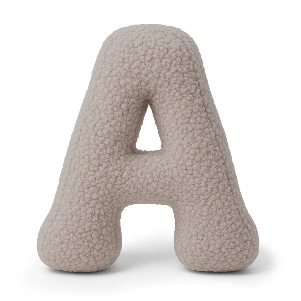 Design4Kids Buchstaben-Kissen Teddy - taupe