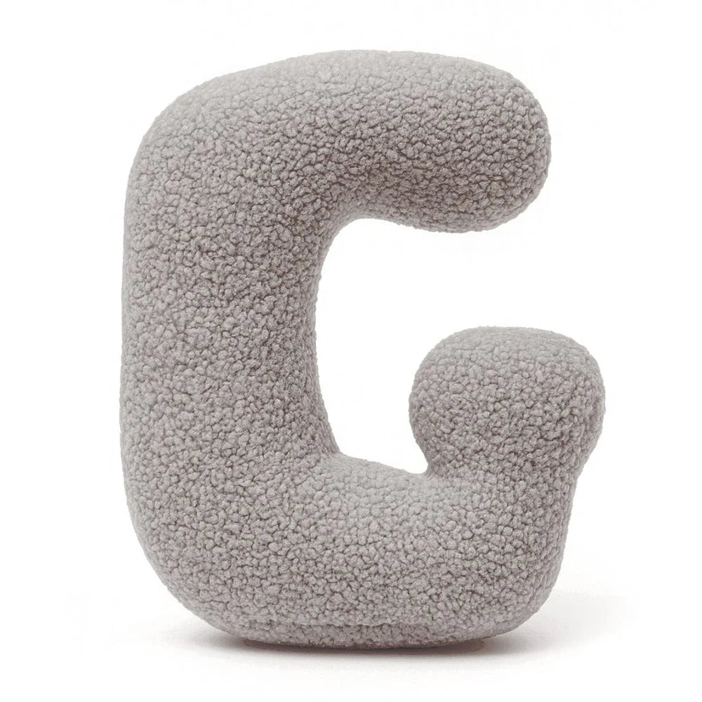 Design4Kids Buchstaben-Kissen Teddy - taupe