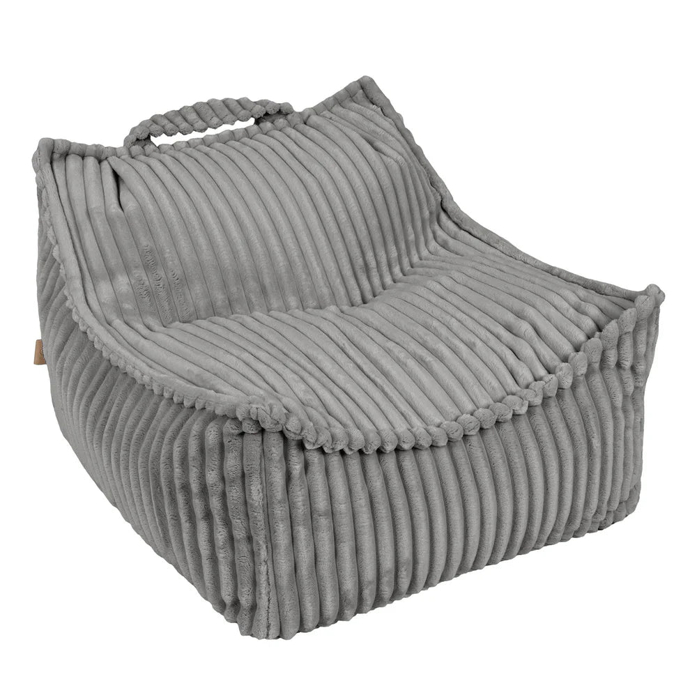Design4Kids Kinder-Sitzsack Jewel Plüsch-Cord - marble grey