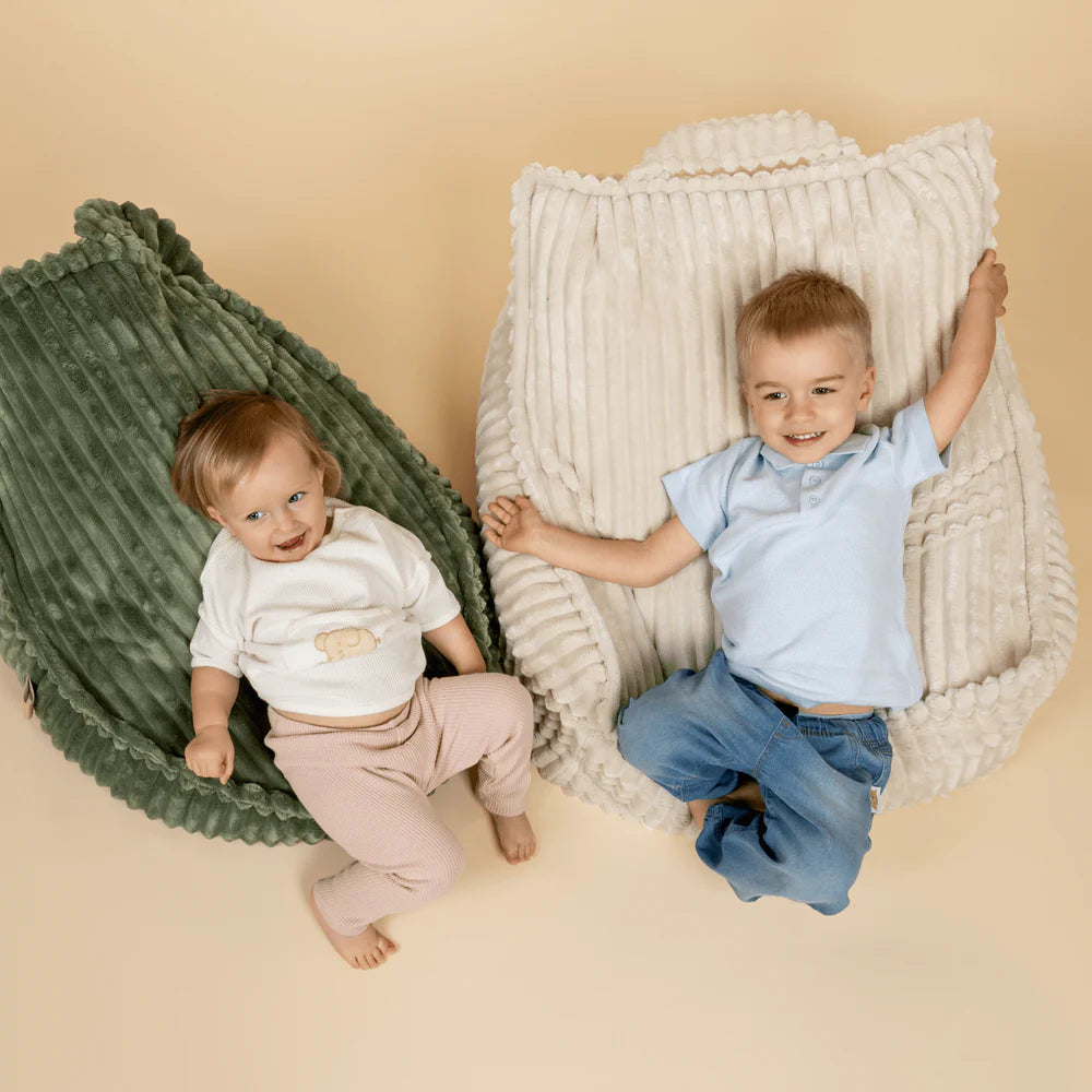 Design4Kids Kinder-Sitzsack Jewel Plüsch-Cord - almond beige