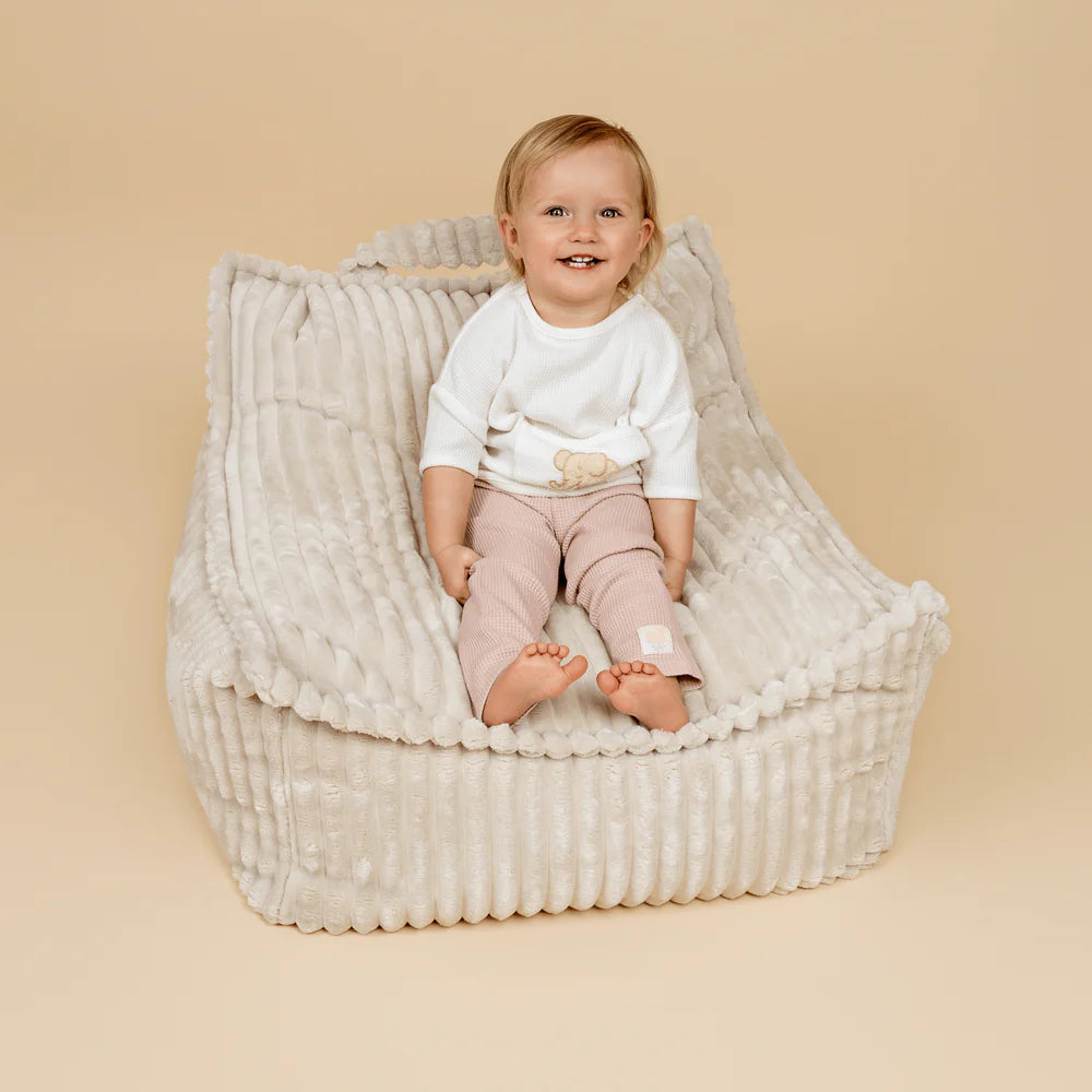Design4Kids Kinder-Sitzsack Jewel Plüsch-Cord - almond beige