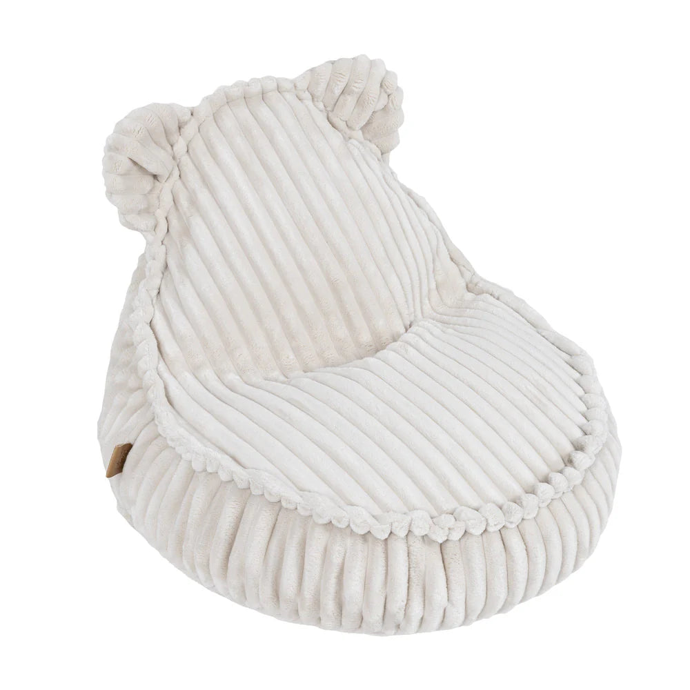 Design4Kids Kinder-Sitzsack Jewel Plüsch-Cord im Bär-Design - almond beige