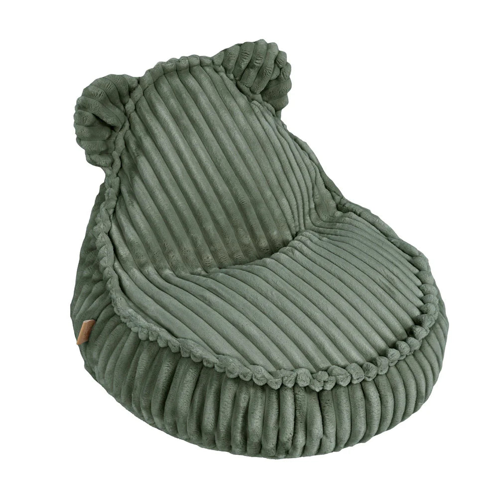 Design4Kids Kinder-Sitzsack Jewel Plüsch-Cord im Bär-Design - classic olive