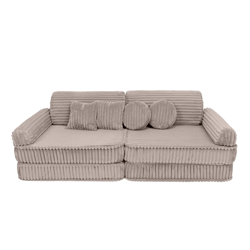 Design4Kids Spielsofa Jewel Plüsch-Cord Plus - hazelnut taupe