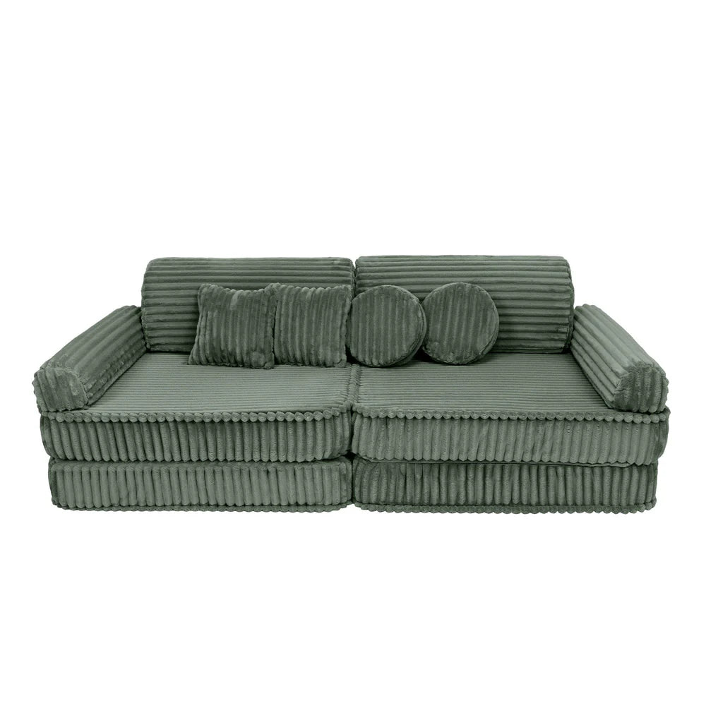 Design4Kids Spielsofa Jewel Plüsch-Cord Plus - classic olive