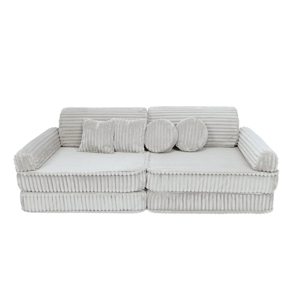 Design4Kids Spielsofa Jewel Plüsch-Cord Plus - almond beige