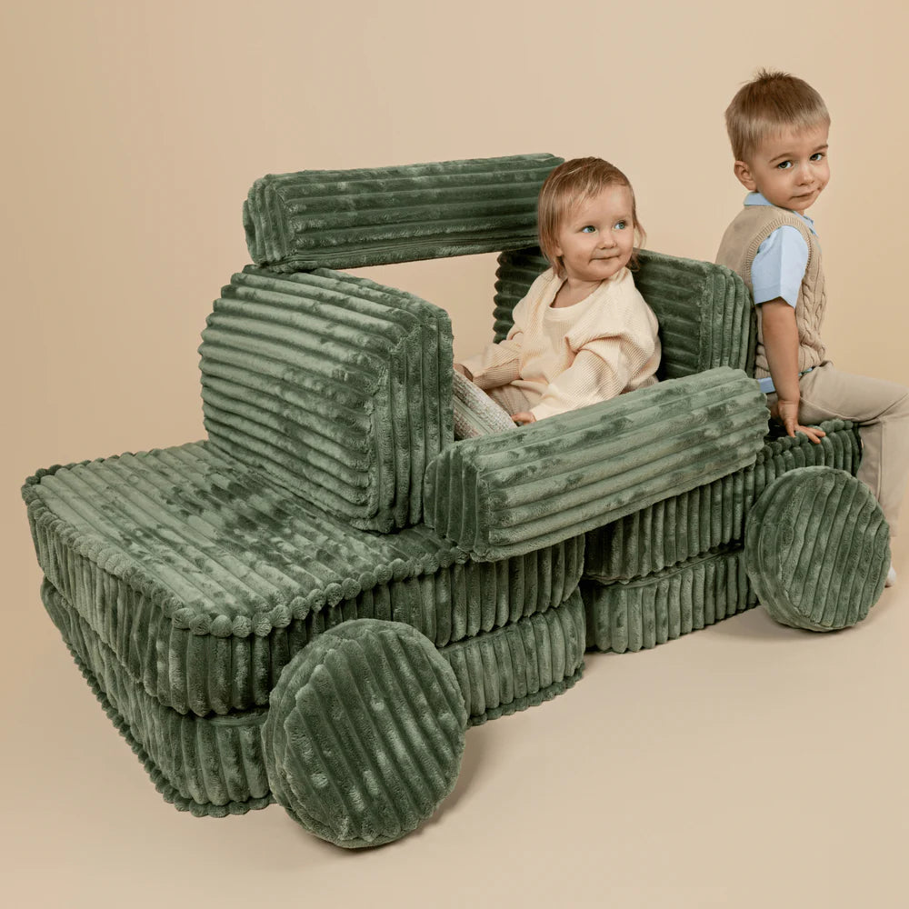 Design4Kids Spielsofa Jewel Plüsch-Cord Plus - classic olive
