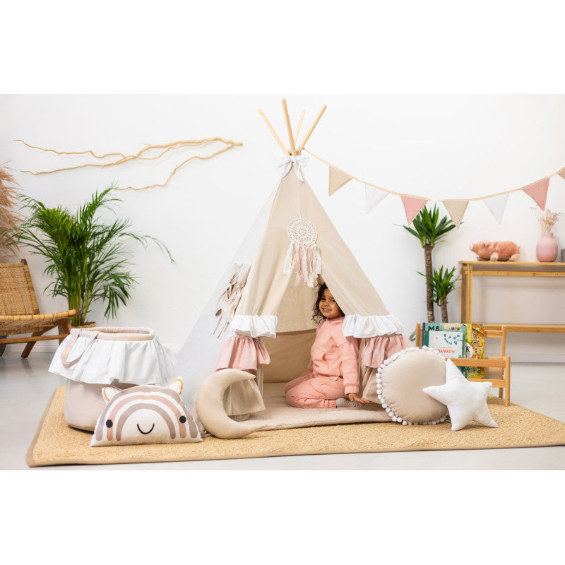 Design4Kids Tipi-Zelt XXL-Set Cute Frills - beige