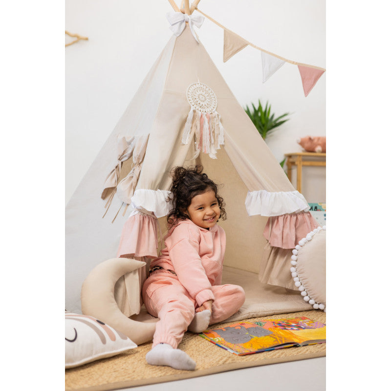 Design4Kids Tipi-Zelt XXL-Set Cute Frills - beige