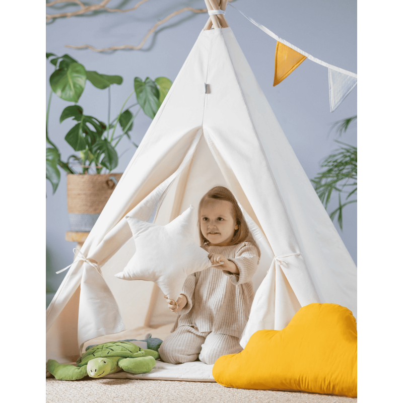 Design4Kids Tipi-Zelt XL-Set Milky Land - beige