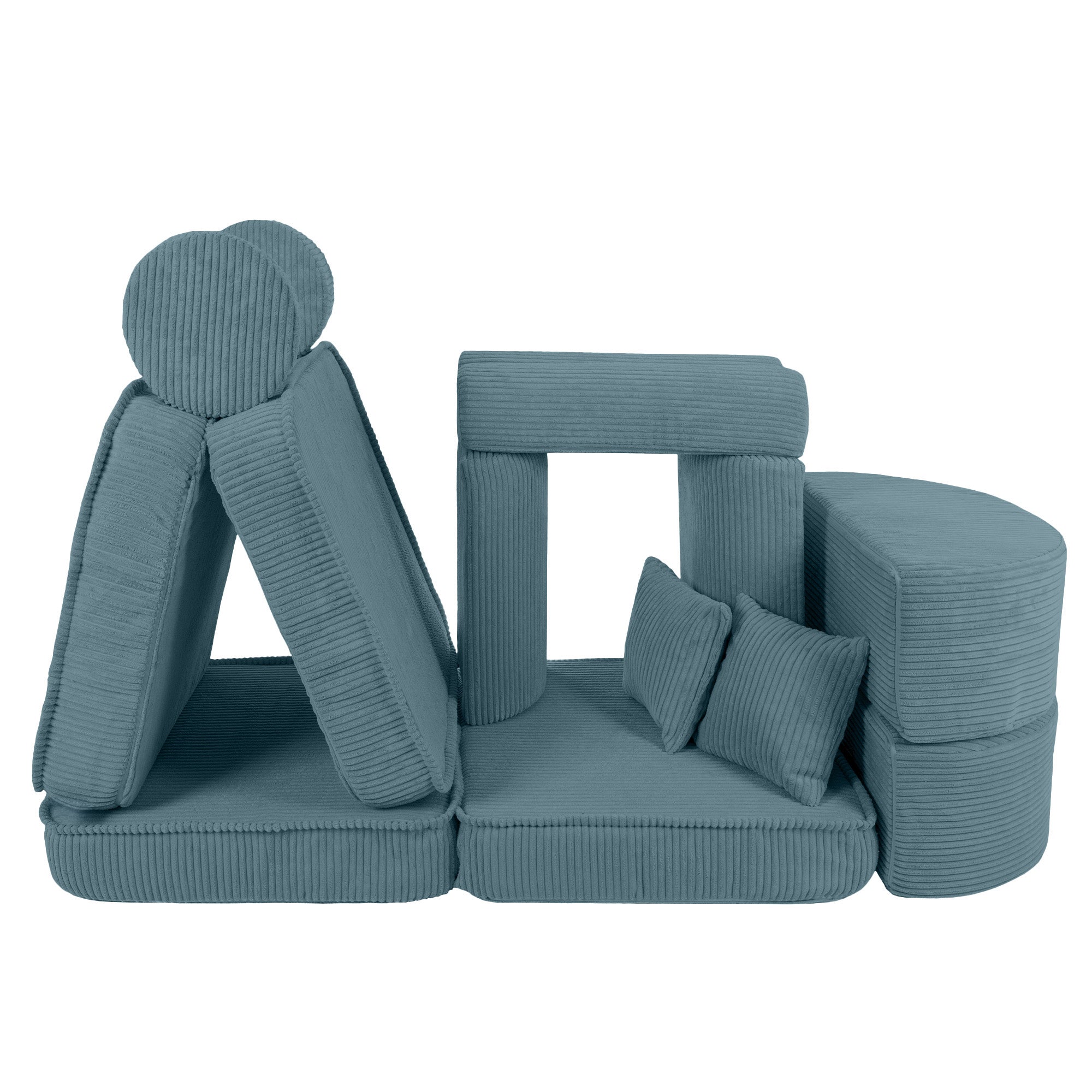 Design4Kids Mini Spielsofa Jewel Cord Max - ocean blue