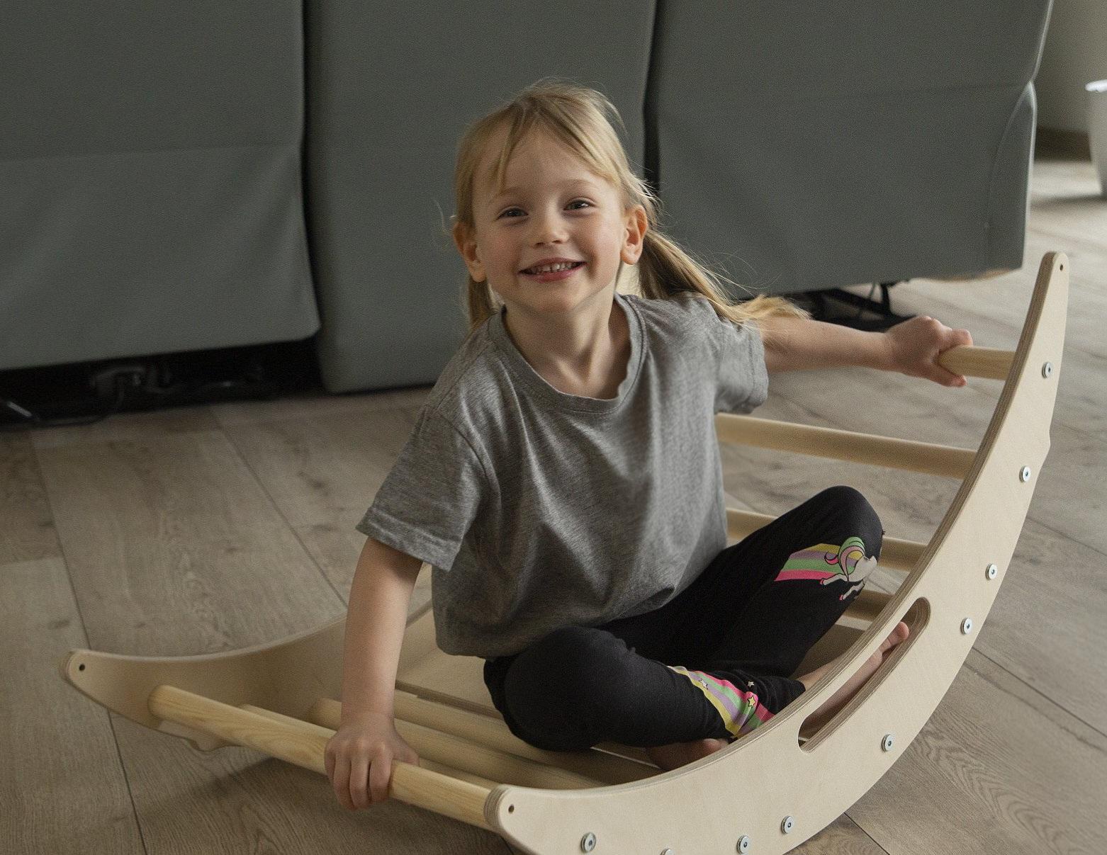 Design4Kids 3-in-1 Montessori Kletterset S - Kletterdreieck, Rutsche & Wippe