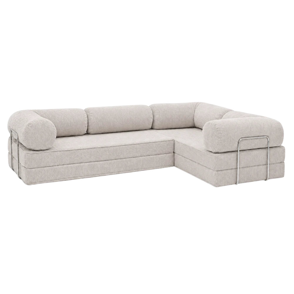 Design4Kids Family Ecksofa 3-Sitzer Jewel Cord Corner 300