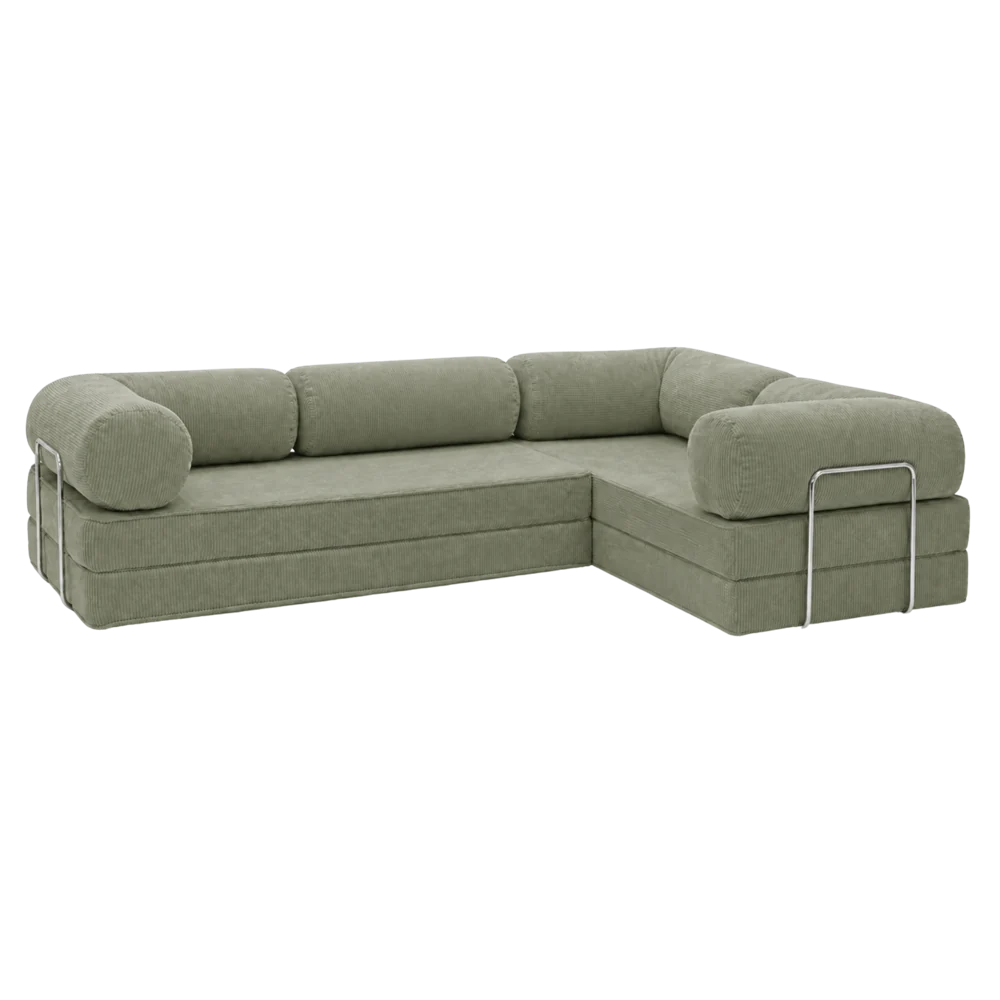 Design4Kids Family Ecksofa 3-Sitzer Jewel Cord Corner 300