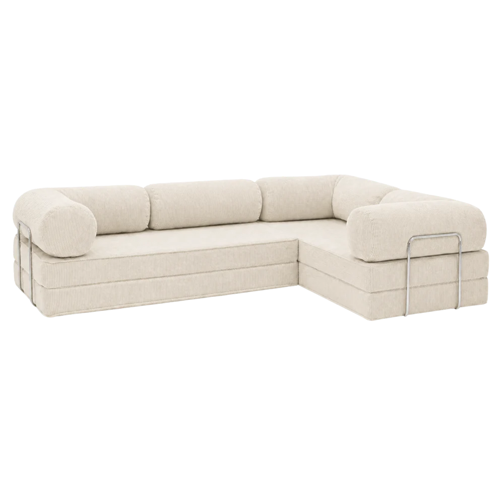 Design4Kids Family Ecksofa 3-Sitzer Jewel Cord Corner 300
