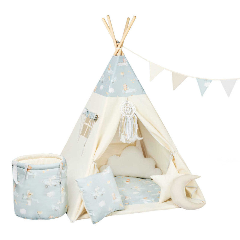 Design4Kids Tipi-Zelt XL-Set Flying Mice - creme