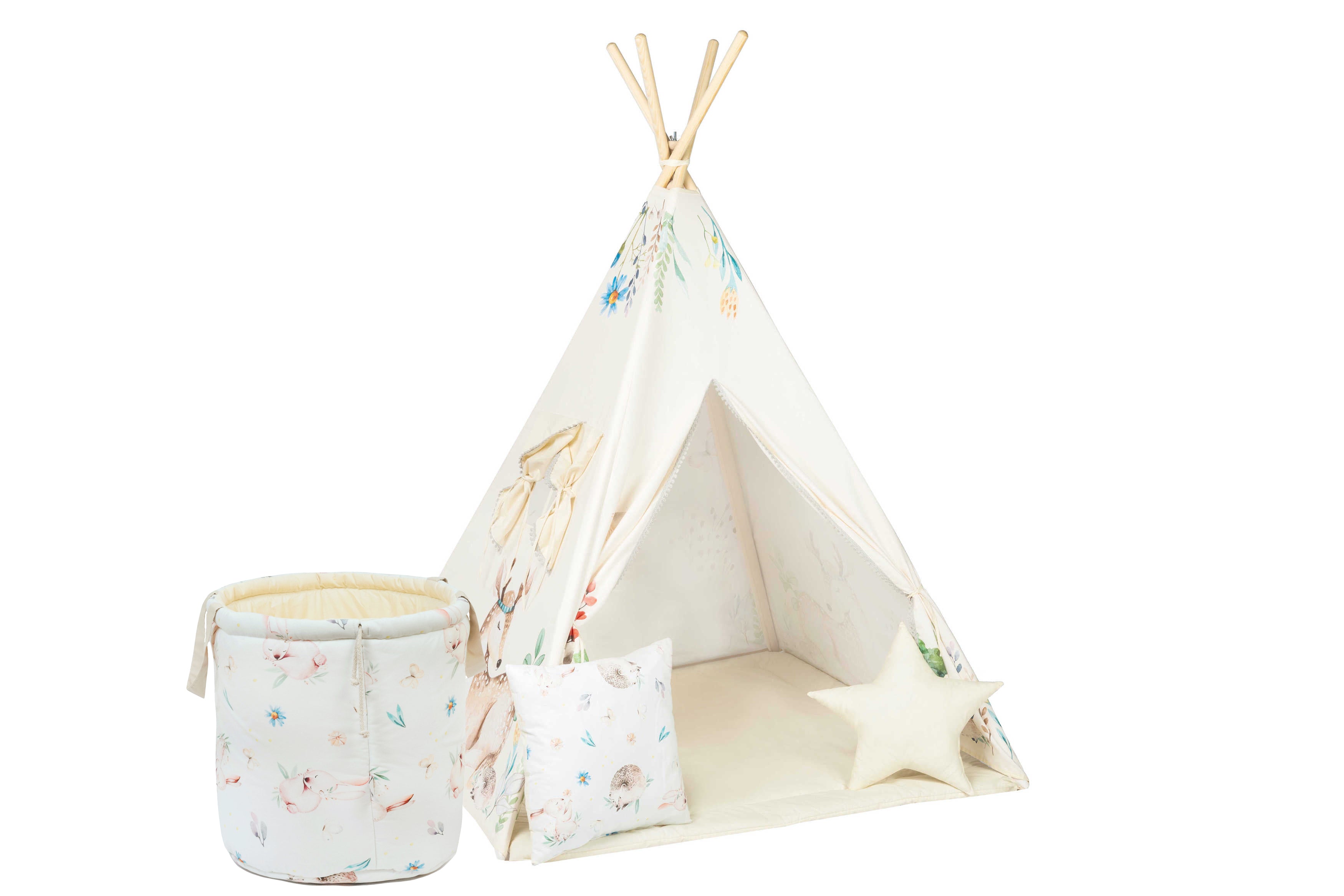 Design4Kids Tipi-Zelt L-Set Happy Glade - creme