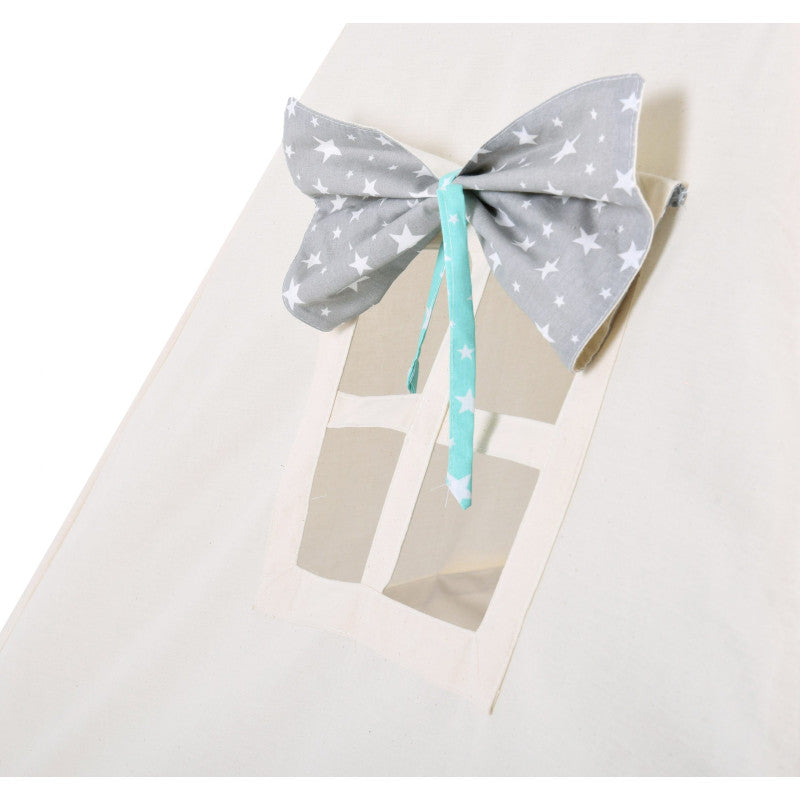 Design4Kids Tipi-Zelt XXL-Set Mint Star - beige
