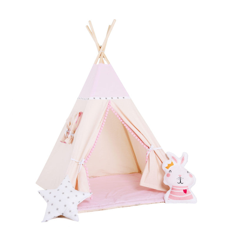 Design4Kids Tipi-Zelt M-Special Set Princess Tipi Bunny- beige/rosa
