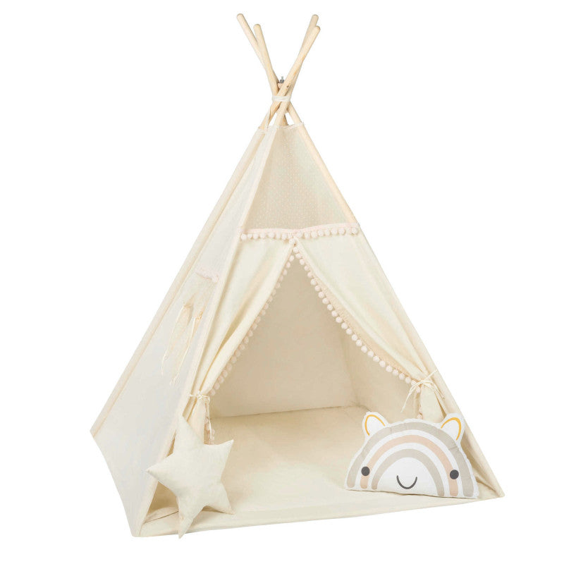 Design4Kids Tipi-Zelt M-Special Set Beady Mist Rainbow - creme